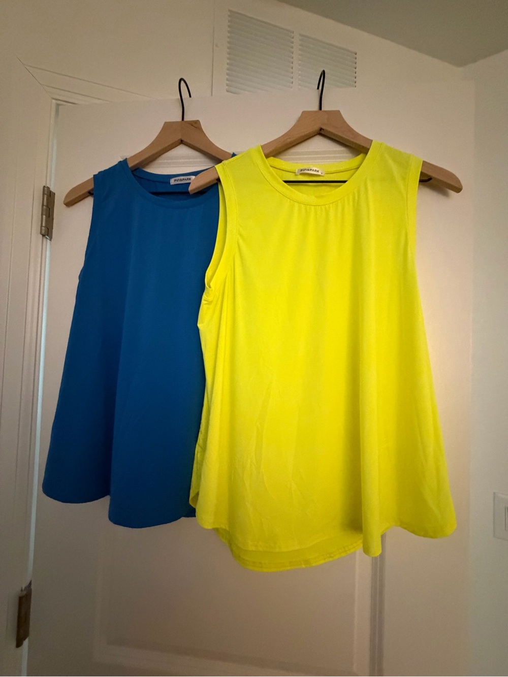 Sleeveless Tops in Neon Yellow and Blue
